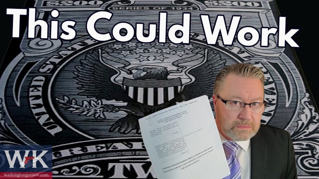 A man in a suit with glasses holds a document in front of a large background featuring an embossed U.S. seal and the text "This Could Work." The image also includes a logo in the corner.