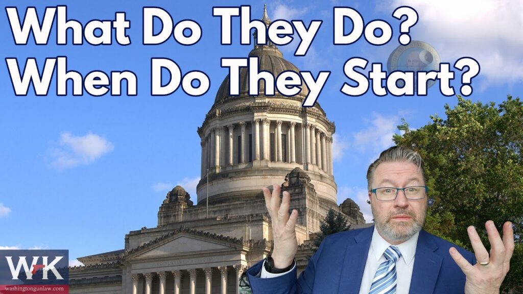 A man in a suit gestures with his hands in front of a large government building with a dome. The text reads, "What Do They Do? When Do They Start?" The logo "WK" is visible in the corner.