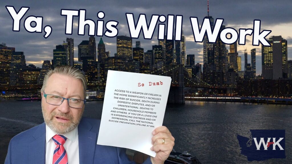 A man in a suit and tie holds a paper with the headline "So Dumb" against a night cityscape background. The large text at the top reads "Ya, This Will Work." A logo with the letters "WK" appears in the corner.