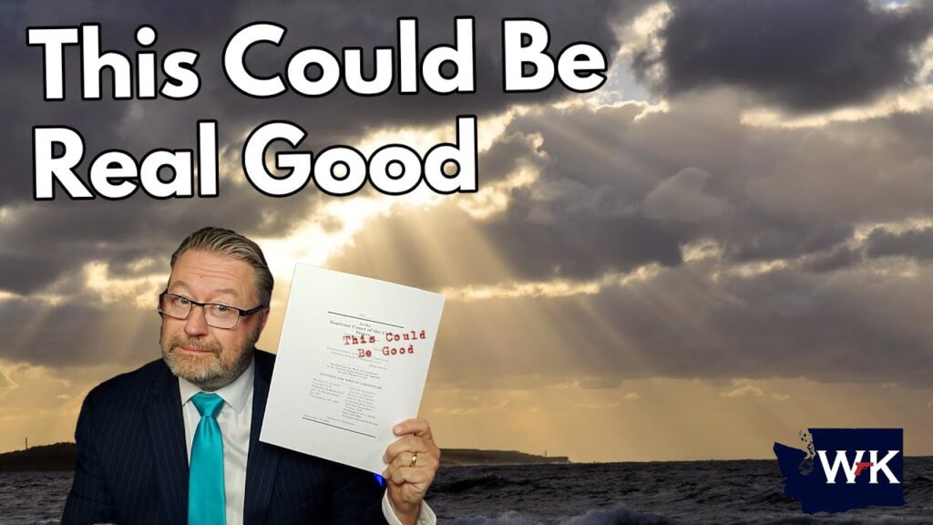 A man in a suit holds a script titled "This Could Be Good" in front of a dramatic seascape with sun rays breaking through clouds. Text reads "This Could Be Real Good" with a Western Washington silhouette logo in the corner.