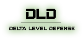 Green and black logo displaying the text "DLD" in bold, uppercase letters on top, with "DELTA LEVEL DEFENSE" written below.