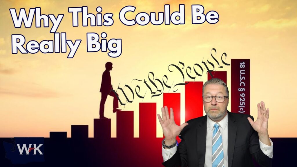 A man in a suit gestures with raised hands in front of a bar graph, a silhouette of a person climbing the bars, and stylized "We the People" text; large text reads "Why This Could Be Really Big.