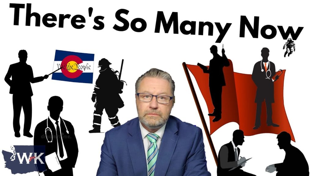 A man in a suit and glasses sits in front of silhouettes of various professionals, the Colorado flag, and the text "There's So Many Now" on a white background.