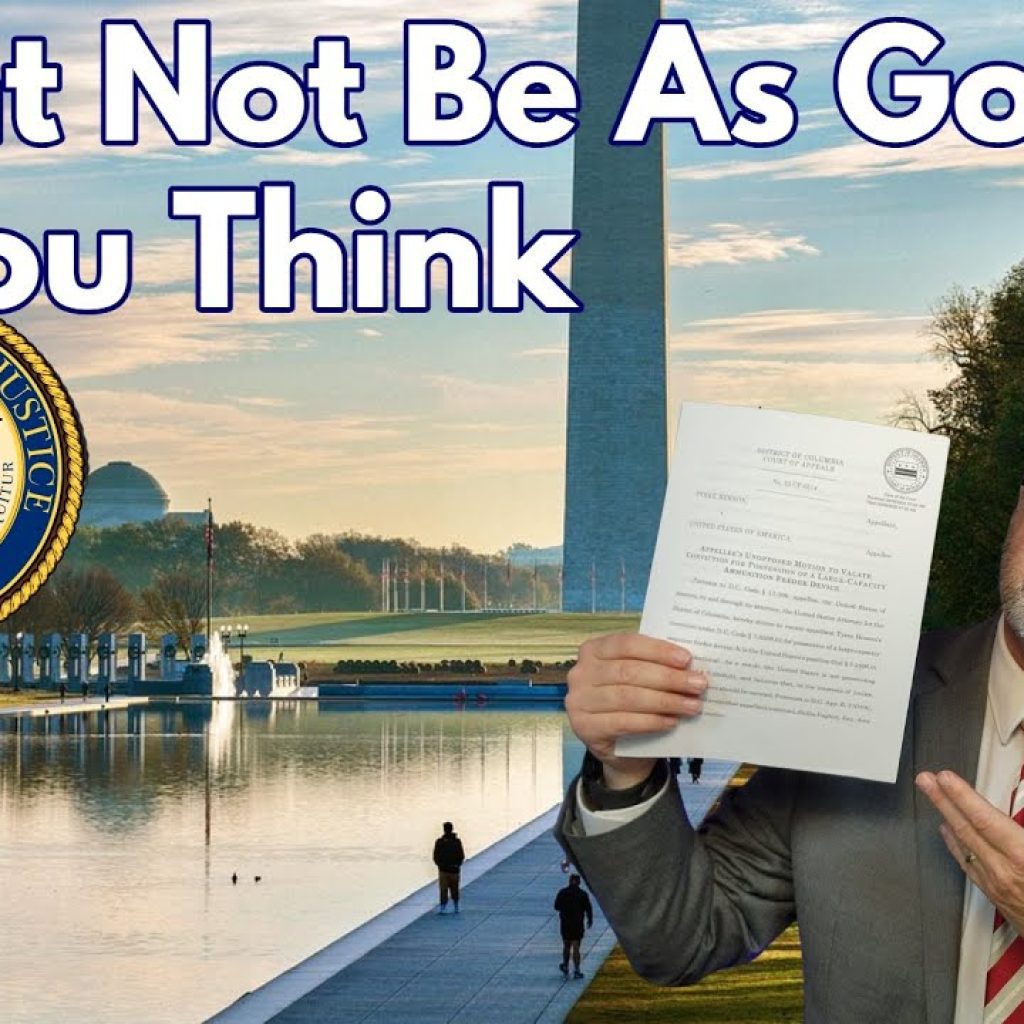A man in a suit holds up a legal document and gestures uncertainly. Behind him is the Washington Monument, the DOJ seal, and text that reads "Might Not Be As Good As You Think.