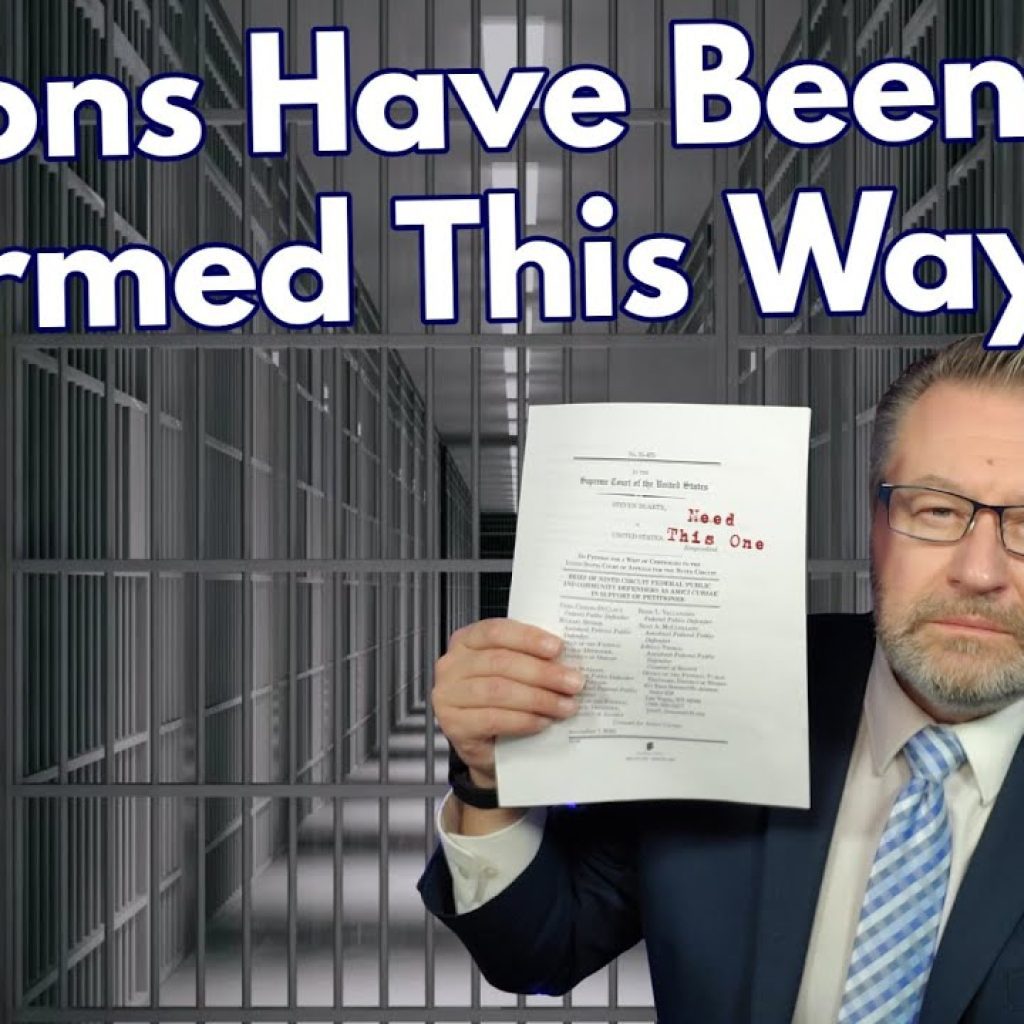 A man in a suit and glasses holds up a document in front of a jail cell background. Large text above reads, "Millions Have Been Disarmed This Way." The bottom left corner has a logo with the letters "WK.