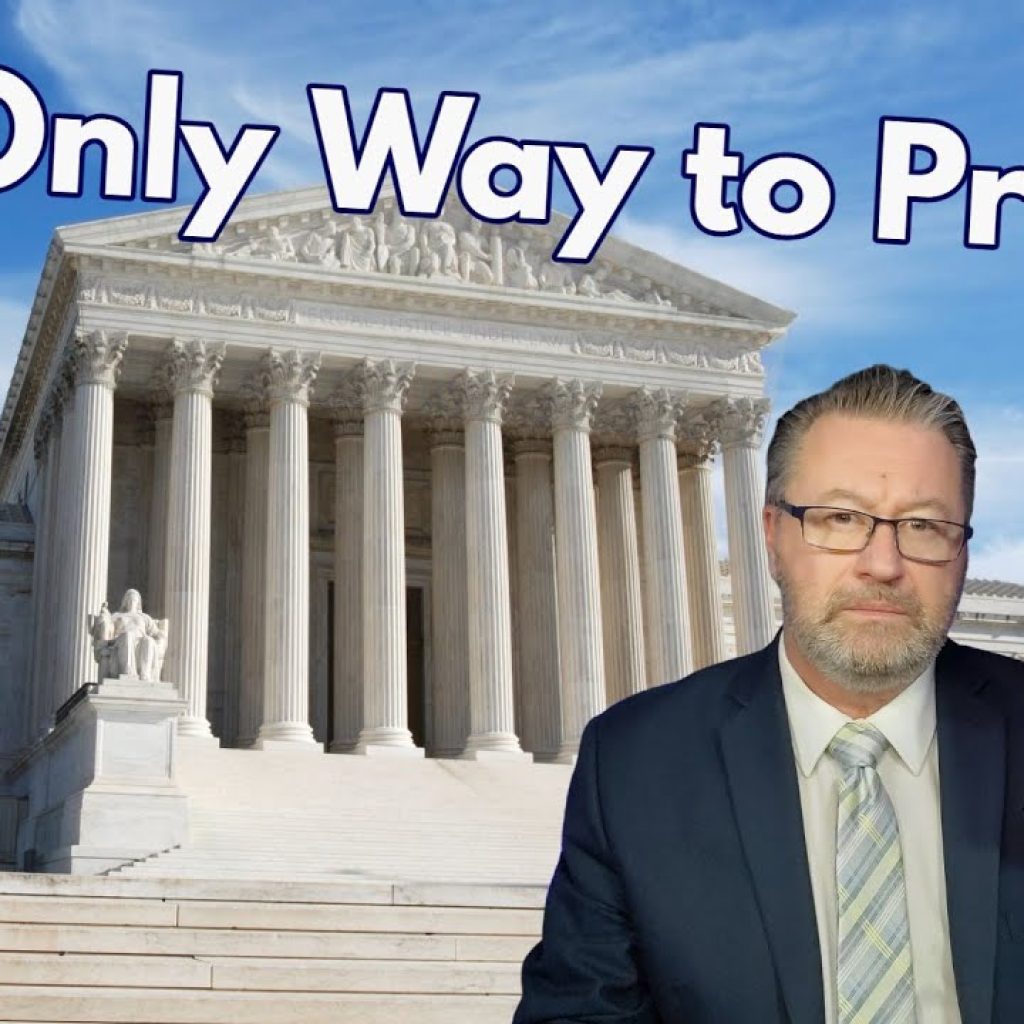 A man in a suit holds up a document in front of the U.S. Supreme Court building. Large text above reads "The Only Way to Prevail." The WK logo is visible in the bottom left corner.